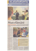 14.02.2013 Alasatakunta  -  Mun elämäni. Mediakasvatushanke. Ympäri Satakuntaa kiertävä Videovankkuri opettaa lapsia tekemään dokumenttielokuvia omasta elämästä.
Videovankkuri Kepolan koululla, Köyliössä.